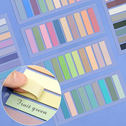 SIQUK 4200 Pieces Sticky Tabs for Annotating Books Tabs Morandi Sticky Flags Clear Transparent Page Markers Strip Page Flags Colored Tabs Writable and Repositionable Book Annotation Tabs