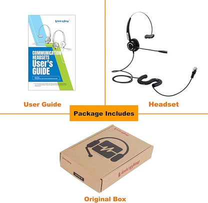 VoiceJoy Office Monaural Headset with Microphne RJ9 Plug for Cisco IP Phones 794X 796X 797X 69XX Series and 8811,8841,8851,8861,8941,8945,8961,9951,9971 etc