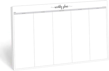 321Done Weekday Planning Notepad (11" x 17") Ledger Size Jumbo 50 Sheets for Work Week – Desk Pad - Monday through Friday M-F Planner Weekly Days of Week Paper Memo Note - Made in USA - Simple