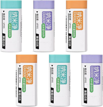 Pencil Erasers, Rubber Erasers, Erasers for Pencils, Erasers for School, Bright Colors, Pack of 6