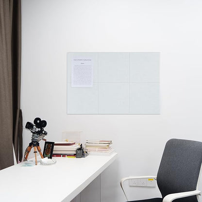 Large Felt Bulletin Board(36" x 24"),Cork Board Alternative,6 Pack Felt Wall Tiles with Safe Removable Adhesive Tabs,Notice Pin Board/Message Board/Vision Board for Office, School & Home