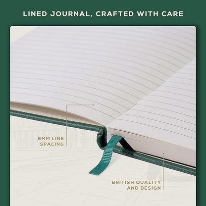 BEECHMORE BOOKS Lined Journal Notebook, 8.5 x 11.5 inch, A4 160 Lined Pages, Hardcover Leather Journals for Women, Men, Writing and Notebooks for Work - 120 GSM Thick Paper, Gifts Box Included