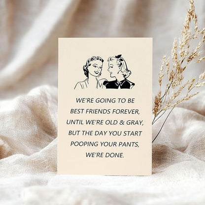 Funny Birthday Card Gift for Best Friend, Humor Friendship Card for Women Her, Sweet Birthday Friendship Gifts Cards for Bestie Sister Bestfriend