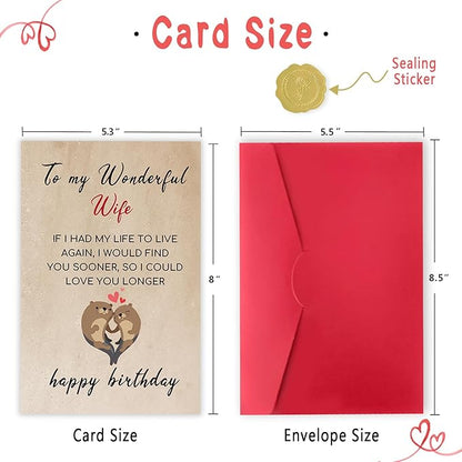 Romantic Wife Birthday Card, Sweet Birthday Card for Wife, Funny Birthday Gifts for Wife, Lovely Wife Birthday Card from Husband