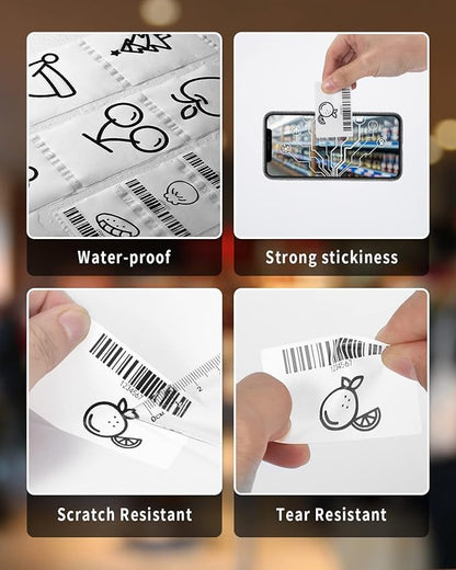 Phomemo Thermal Labels Sticker Paper, Multi-Purpose Rectangle White Self-Adhesive Tag for M110/M120/M220/M221/M150/M250 Label Maker, 1.18'' x 0.78"(30X 20mm), 320 Labels/Roll, Black on White