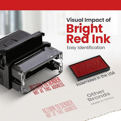 Promot Return to Sender Self Inking Stamp - Return to Sender Stamp Not at This Address - Envelope Stamper, Mail Stamps, Stampers for Office, Business Stamp - Rubber Stamps, Red Ink Stamp for Office