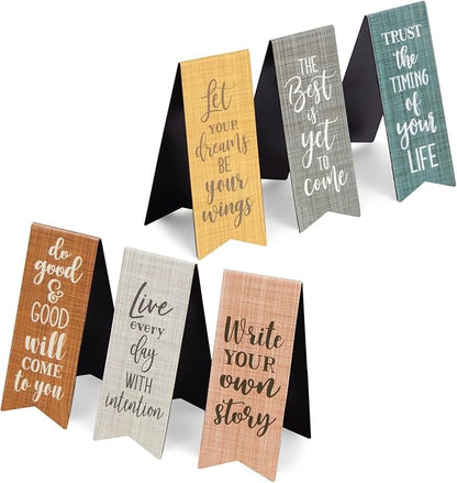 Paper Junkie 36-Pack Inspirational Magnetic Bookmarks for Women with Motivational Quotes, Bulk Magnet Page Clips for Students, Teachers, Office, Reading, 6 Designs (2.5x1 in)