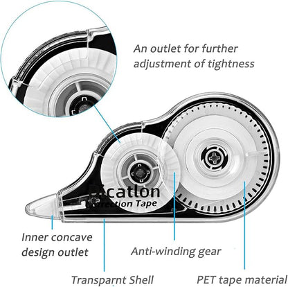 10-Count pack White Out Easy to Use Correction Tape Quick Dry Tear Resistant Shaped Applicator Instant Corrections Correct Wrong Writing At Any Time For Office Students school Home