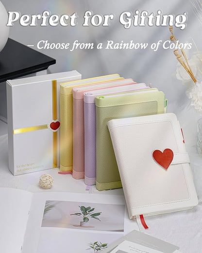 Journal for Women and Girls with Heart Buckle, 240 Pages Girls Diary Journal with Pen for Writing, Cute Daily Writing Journals for Women, B6 Pretty Journaling Hardcover Notebooks (Rose Pink)