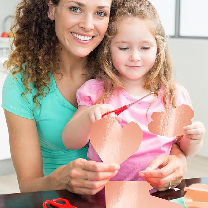 Rose Gold Shimmer Metallic Cardstock Paper - 8.5" x 11" Metallic Paper Square, Golden Foil Mirror Board for Scrapbook, Card Making, Weddings & Birthdays Invitations (20 Sheets Pack, 250gsm) ﻿