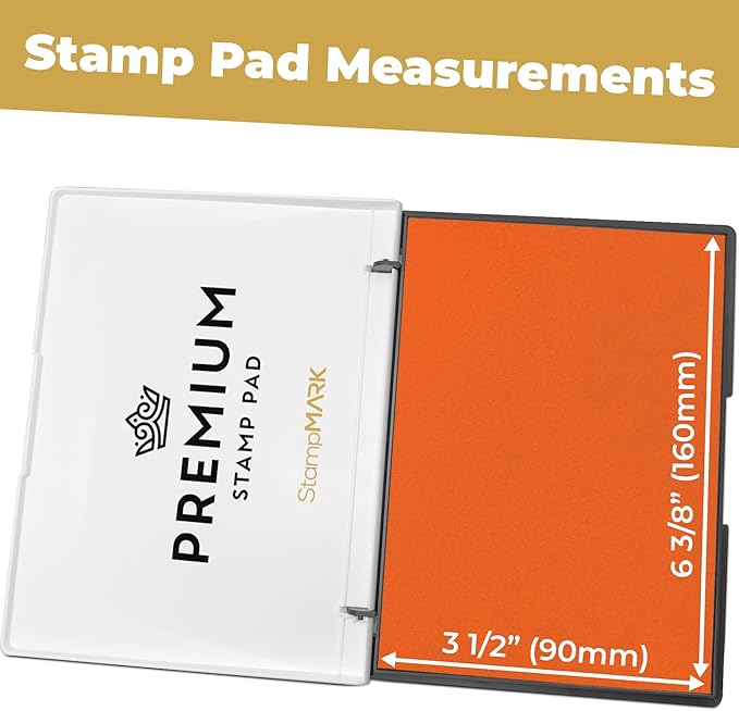 Premium Stamp Pad Large Size 3.5" x 6" - for Traditional Rubber Stamps - Felt Pad Orange Color