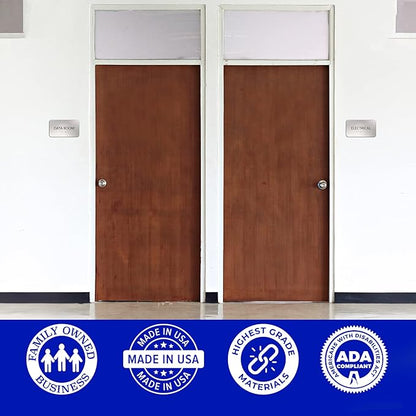 Data Room Sign for Business - Office Signs, Aluminum Brushed Silver, Tamper-Proof, Heavy Duty Mounting Tape, Easy Install, Office Décor, ADA Compliant, Grade 2 Braille (7” W x 4” H) ADASigns.org