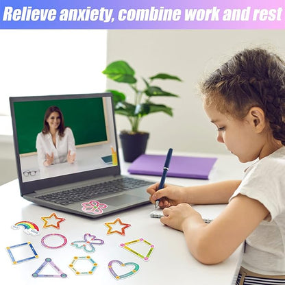 80 Pcs Anxiety Sensory Stickers with Inspirational Quotes Calm Textured Strips Relief Mental Health Stickers School Office Adhesive Sensory Tape Anti Stress Toys for Adults Teens (Shaped)