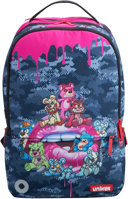 UNIKER Backpack for Girls,Graffiti Backpack for women,School Backpack for Girls, Laptop Backpack for 15.6 Inch,College Bag Computer Bag Pink, 20L