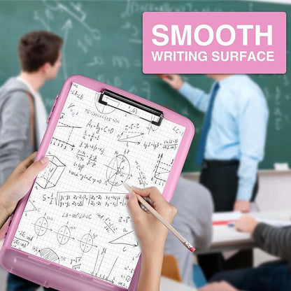 Sooez Clipboard with Storage, High Capacity Nursing Clipboards with Pen Holder, Heavy Duty Plastic Storage Clipboard with Low Profile Clip, Teacher Must Haves, School Office Supplies, A4 Letter Size