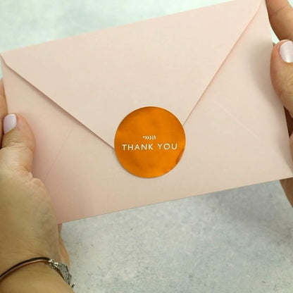 RUN2PRINT (36 Pack Thank You Cards With Envelopes & Foil Stickers - Elegant Dusty Pink Emboss Gold Foil Pressed - Blank Notes Wedding, Bridal, Baby Shower, Business and Formal All Occasion Cards