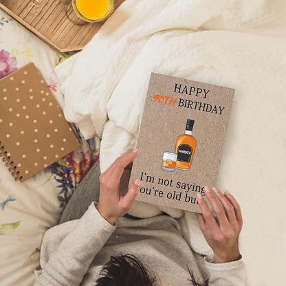 Happy 90th Birthday Gifts for Men Women, Funny 90th Birthday Cards Decorations for Grandma Grandpa, Gifts for 90 Year Old Grandparents