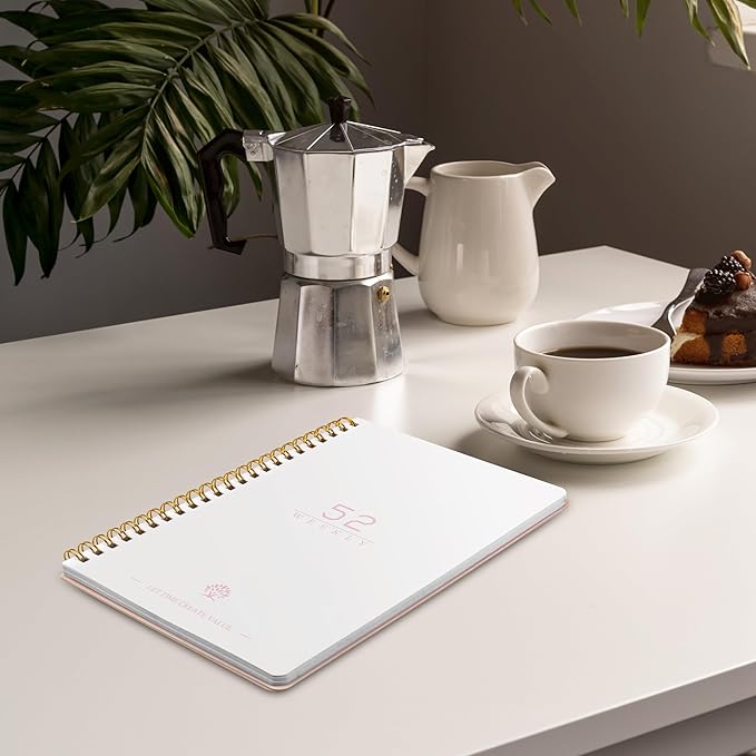 Weekly Planner with Habit Tracker Undated 52 Weeks To Do List Notebook Spiral Weekly Planner Notebook for Weekly Goals Priorities Work Planner, 5.8" x 8" Pink