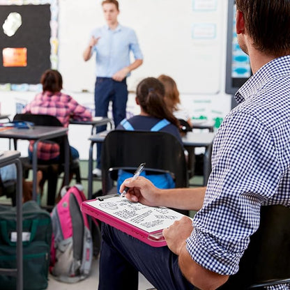 Piasoenc Clipboard with Storage, 8.5 x 11 Organization Box with Pen Holder and A4 Legal Paper Folder, Heavy Duty Plastic, Folio & Side-Opening, Low Profile Clip for Nurses, Teachers, Red
