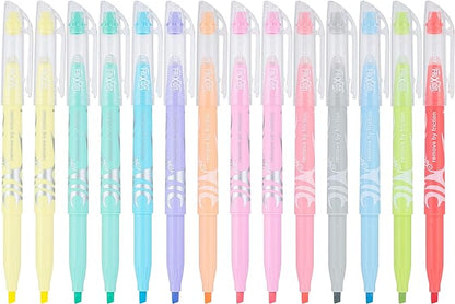 Pilot, FriXion Light Pastel Erasable Highlighters, Chisel Tip, Pack of 14, Assorted Colors