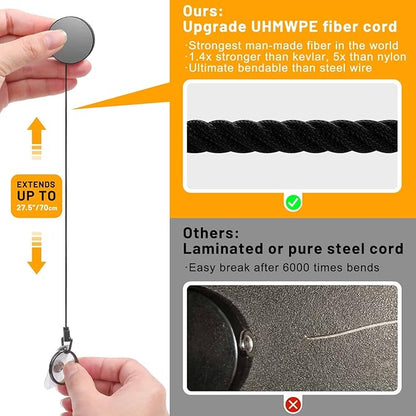 3 Pcs Heavy Duty Badge Reels Retractable Badge Holder, Selizo Metal Retractable Keychain Badge Reel ID Badge Holder Retractable with Belt Clip Key Ring for Key Name Card Holder