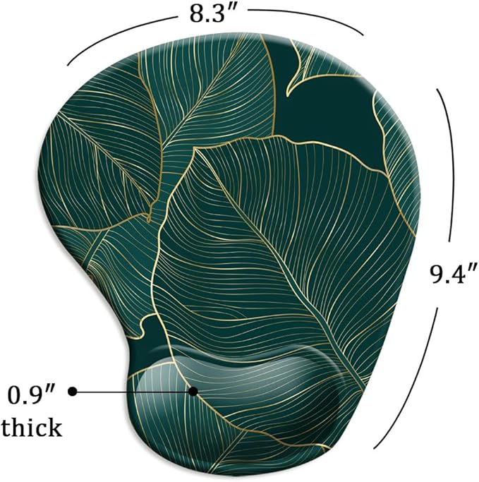DOOKE Ergonomic Mouse Pad with Wrist Support and Coaster,Mouse Pads with Non-Slip PU Base for Home Office Working Studying Easy Typing & Pain Relief Plants