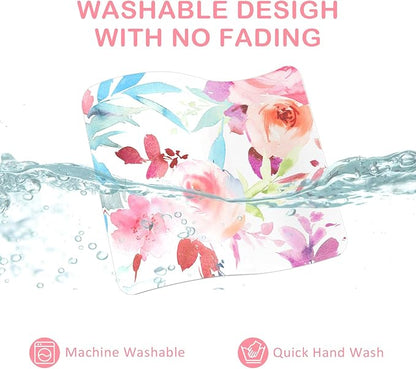 eulps Mouse Pad with Stitched Edge, Multiple Patterns Computer Mouse Pads with Non-Slip Rubber Base, Washable Cloth Mousepad, for Gaming, Laptop, PC (Pastel Bloom)