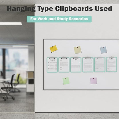 Plastic Clipboards 6 Pack, A4 Teal Clip Board 8.5x11 for Classroom, Students, Kid, Woman, Size 9" x 12.5" with Low Profile Clip, Office & School Supply