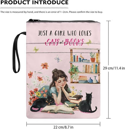 COEQINE Just Girls Who Like Book Covers for Hardcover Decorative Protection Book Sleeves Cover with Zipper Book Covers for Paperback 9x11 Inch