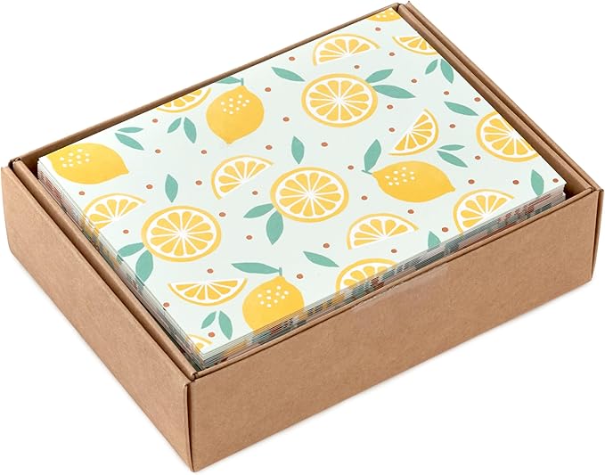 Hallmark Blank Cards Assortment, 24 Cards with Envelopes (Citrus, Greenery, Gingham, Strawberries) for Easter, Mother's Day, Any Occasion