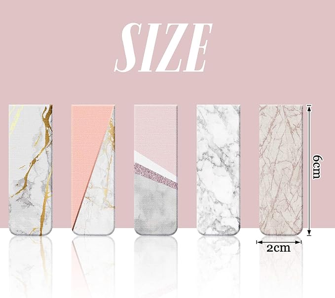 10 Pcs Magnetic Bookmarks Magnet Page Markers Magnetic Page Clip Marble Gift for Christmas Students Teacher Reading Home Office Supplies