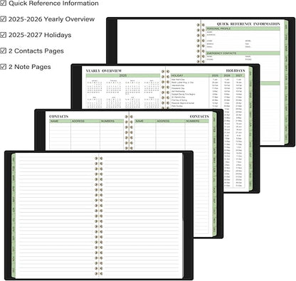 2025 Planner - 3-Layer Down Weekly & Monthly Planner Notepad, 8.5'' x 6.4''(A5 Size), JAN 2025 - DEC 2025, Appointment Book, 60 Minutes Intervals, Monthly Tab, Spiral Bound, Back Pocket, Julian Date