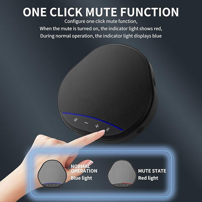 XTUGA K6 Conference Speaker and Microphone Speakerphone Noise Reduction 360°Voice Pickup USB Mic Compatible with Video Call, Zoom, Teams, Skype, Home Office Meeting