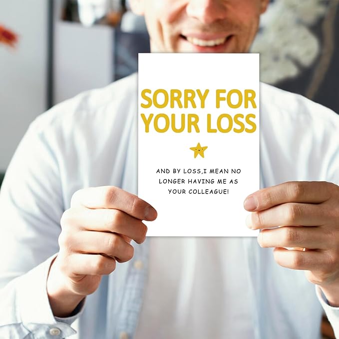 Funny New Job Congrats Card for Coworker, Cheeky Going Away Card, Leaving Gift for Work Bestie, Goodbye Card for Your Colleague, Sorry For Your Loss