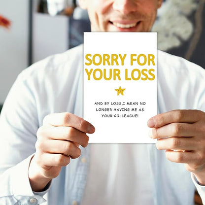 Funny New Job Congrats Card for Coworker, Cheeky Going Away Card, Leaving Gift for Work Bestie, Goodbye Card for Your Colleague, Sorry For Your Loss