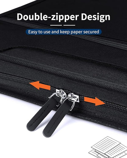 Sooez Heavy Duty Accordion File Organizer with Hidden Handle, Portable 12 Pockets Expanding File Folders, Cloth Monthly Bills Receipt Organizer for Letter/A4, School Classroom Home & Office Supplies