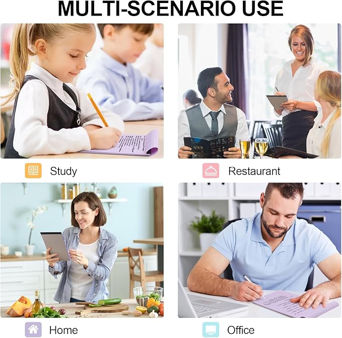 Utron 6 PCS Small Legal Pads 5x8 Purple, Narrow Ruled Small Note Pads 5x8, Micro Perforated Writing Pad, College Ruled Legal Notepads 5x8 for Study, Office, To-Do Lists(30 Sheets/Small Notepad)