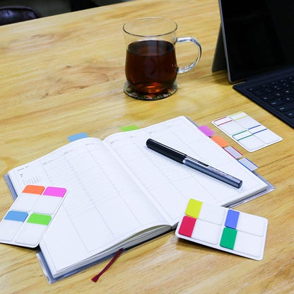 KICNIC File Index Tabs 1 Inch Sticky Flags 960 Pcs, Colored Page Markers Self Adhesive, Repositionable Note Tabs for Documents, Books, Paper, Notebooks, Filing and Folders [24 Sets, 10 Colors]