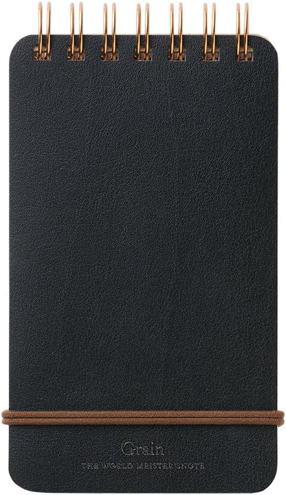 DESIGNPHIL Midori 11796006 Notepad WM Ring Memo Grain Black