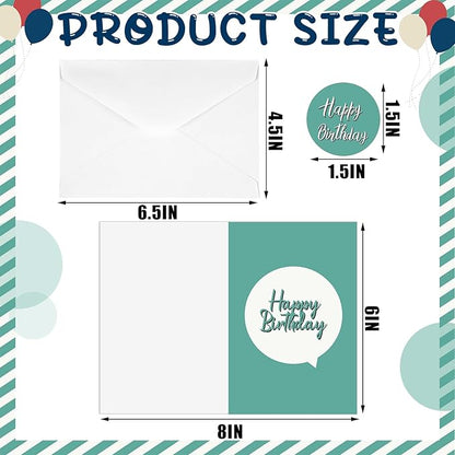 Harloon 200 Pack Happy Birthday Card Assorted Bulk with Blank Envelopes and Stickers 4 x 6 Inches Greeting Blank Happy Birthday Cards for Men Women Adults Kids, 20 Styles(Elegant Style)