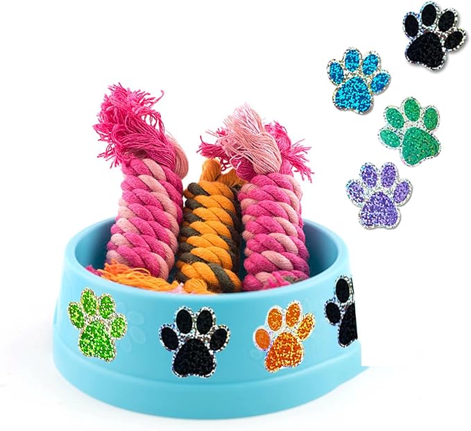 Paw Print Stickers,1.5" Holographic Shiny Bear Paw Print Stickers,Dog Puppy Paw Stickers Bear Paw Stickers with Perforation Line (500PCS,Black)