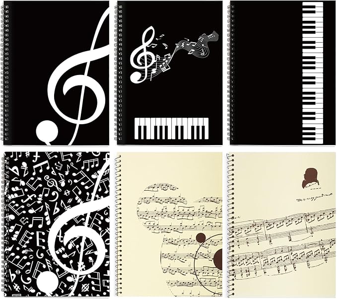 MAXCURY Blank Sheet Music Composition Manuscript Staff Paper Art Music Notebook Black 100 Pages 26x19cm (Music Note)