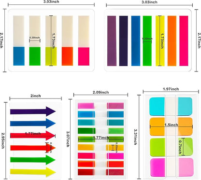 Golcellia Sticky Book Index Tabs, Page Tabs Markers, Sticky Notes Tabs 1272 Pieces(5 Styles, 31 Colors) Annotation Tabs, Book Annotation Supplies Study Pack