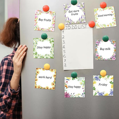 16 Pieces Spring Wreath Sticky Notes Flower Notes Pads Self-Adhesive Floral Sticky Memo Notes for Spring School Work Office Home Supplies Students Teachers Present