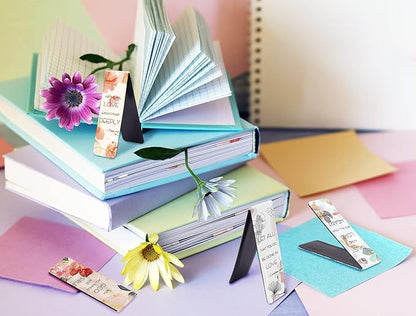 WAVEYU 10 Pieces Bible Verse Magnetic Bookmarks for Women Men, Inspirational Scripture Christian Religious Bookmarks for Church Supplies, for School Office Supplies, Style D