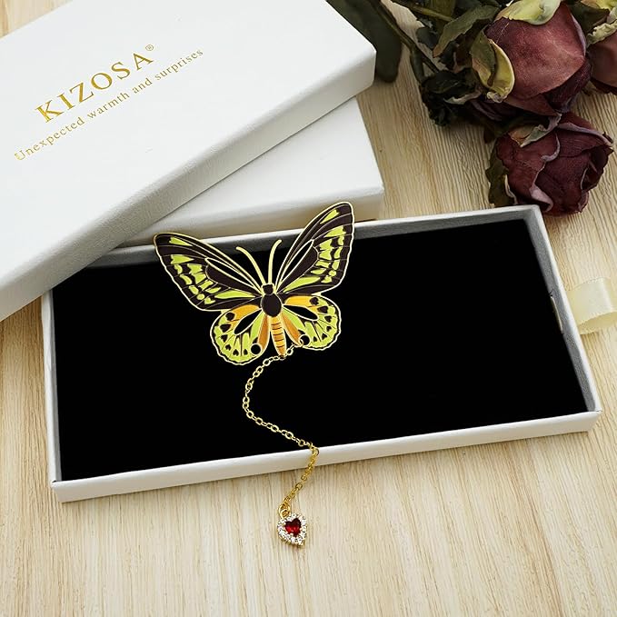 Butterfly Bookmarks for Women,Metal Bookmark,Unique Gifts Book Markers for Women Book Lovers,Teacher Appreciation Gifts,Valentine Mother's Day Christmas New Year Birthday Gift (05-Green)