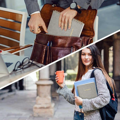 Spiral Notebook College Ruled Soft Cover Suede Aesthetic Note book 160 Pages 8.5" x 6.34" For Work Note taking,Journals For Writing School Office With Double-Sided Pocket,100GSM Thick Paper