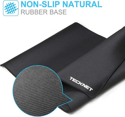 TECKNET Large Mouse Pad, Extended Waterproof Mousepad, Non-Slip Rubber Base-Smooth Cloth Surface-Compatible with Laser and Optical Mouse-Black