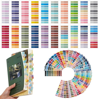 ReliThick 8000 Pcs Annotation tabs Sticky Tabs for Books Transparent Sticky Notes Multi Colored Writable Page Markers Book Flags Strip for Annotating Reading Supplies Bookish Gift(Light Colors)