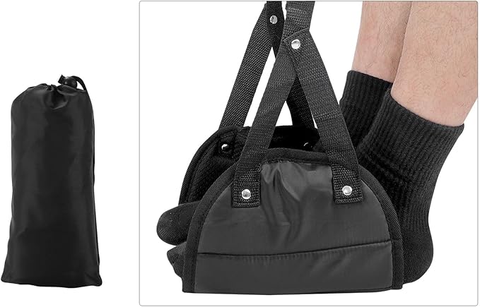 2 Pack Airplane Foot Hammock, Foot Hammock for Plane Travel Rest, Airplane Travel Essentials for Long Flights, Adjustable Foot Hammock Under Desk at Work